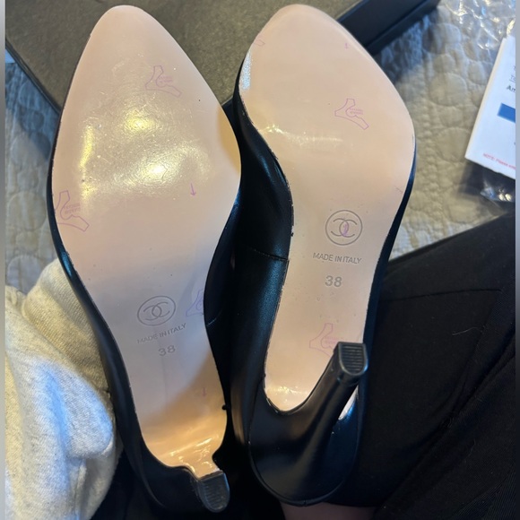 CHANEL Black Leather Heels - Picture 2 of 2